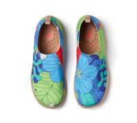 UIN Women's Shoes Walking Lightweight Slip On Loafer Spring Summer Knit Flat Art Travel Painted Shoe Indigo Floral Dream UK Size 2.5