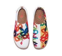 UIN Women's Slip Ons Lightweight Sneaker Walking Casual Knit Loafers Comfortable Art Painted Travel Shoes Toledo Ⅰ Meet You at Heart (35)