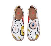 UIN Women's Slip Ons Lightweight Sneaker Walking Casual Knit Loafers Comfortable Art Painted Travel Shoes Toledo Ⅰ Sweet Pears (40)