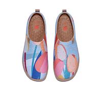 UIN Women's Slip Ons Lightweight Sneaker Walking Casual Loafers Comfortable Art Painted Travel Shoes Toledo Ⅰ Tulips Romance (38.5)