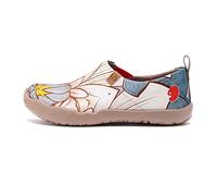 UIN Women's Slip Ons Walking Casual Loafers Comfortable Art Painted Travel Shoes Lightweight Sneaker Toledo Ⅰ Lotus Flowers (41)