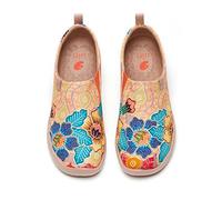 UIN Women's Slip Ons Walking Casual Loafers Comfortable Art Painted Travel Shoes Lightweight Sneaker Toledo Ⅰ Batik Flower (42)
