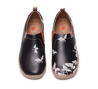 UIN Women's Slip Ons Walking Casual Loafers Comfortable Art Painted Travel Shoes Lightweight Sneaker Toledo Ⅰ Crane in Dark (40)