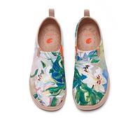 UIN Women's Slip Ons Walking Casual Loafers Comfortable Art Painted Travel Shoes Lightweight Sneaker Toledo Ⅰ Yawning Lily (38.5)