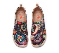 UIN Women's Slip Ons Walking Casual Loafers Comfortable Art Painted Travel Shoes Lightweight Sneaker Toledo Ⅰ Wonder Mandala 240mm, UK Size 5, EU Size (38.5)