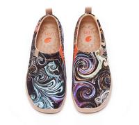 UIN Women's Starry Night Canvas Slip-On Fashion Ladies Irregular Art Painted Travel Shoe Multicolor 255mm, UK Size 6.5, EU Size (41)