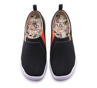 UIN Women's Toledo Black Fashion Summer Lightweight Slip On Loafer Flat Art Travel Painted Shoes 235mm, UK Size 4, EU Size (37)