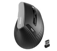 Uineer Vertical Mouse Wireless, Rechargeable 2.4G Ergonomic Mouse, Reduced Wrist Strain, USB A Receiver, USB-C Charging, Comfortable Thumb Control, 4 DPI, Quiet Clicks, Wide Compatibility, Black