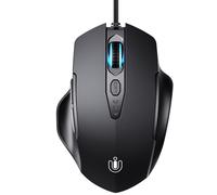 Uineer Wired Mouse, 6 Programmable Buttons, Ergonomic USB Mouse for Laptop and PC, 7200 DPI High-Precision Optical Sensor, 1.5m Long Cable, Plug & Play for Home Office, School & Gaming, Matte Black