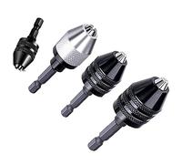 Uinfhyknd 4 Pieces Drill Chuck Change Adapter, Conversion Tool for Keyless Chuck Keyless Drill Chuck, Drill Adapter 1/4, 1/8, 1/16