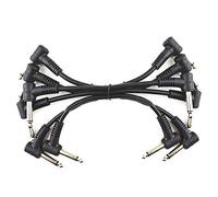 Uinfhyknd 6 x Electric Guitar Cables 6 inch 1/4 Effect Pedal Cord Black