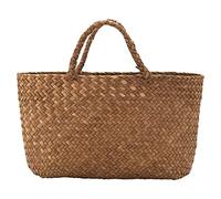 Uinfhyknd Casual Straw Sack Natural Wicker Handbag Women Braided Handbag for Garden Handmade Mini Woven Rattan, brown