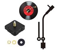 Uinfhyknd DIY Silent Movement Record Wall Clock Movement Acrylic Quartz Clock Movement Needle, Black