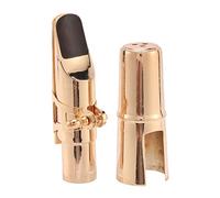 Uinfhyknd Golden Sax Saxophone Mouthpiece with Cap and Ligature Musical Instrument Parts