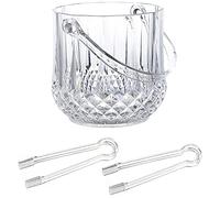 Uinfhyknd Ice Bucket Plastic Ice Bucket with Handle Acrylic Transparent Champagne Beer Wine Ice Bucket -Transparent