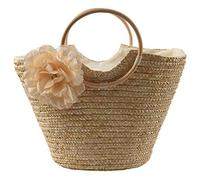 Uinfhyknd Women's Straw Flower Woven Beach Messenger Tote Bag Basket Shopper Purse