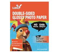 Uinkit Double Sided Photo Paper Glossy 40 sheets 8.5x11 54lbs Inkjet for Dye Ink 200Gsm Picture 8.5 x 11 9.5Mil for Inkjet Printing Printer