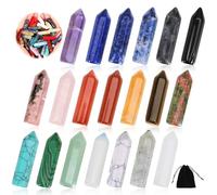 uinnossvc 20Pcs Healing Crystal Stones Sets, Hexagonal Crystals
