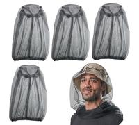 uinnossvc 4 Pack Mosquito Net Smidge Head Net Mesh Hat Mosquito Face Net