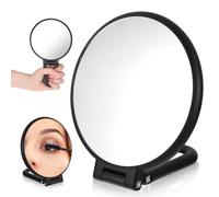 uinnossvc Magnifying Mirror, Hand Mirror With Handle 10X/1X - Double Sided Travel Magnifying Mirror, Foldable Makeup Mirrors for Handheld, 360° Rotating Mirrors for Precision Makeup