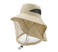 uinnossvc Midge Head Net Hat Khaki Smidge Head Net Midge Hat Midge Nets | Nylon Mosquito Head Net with Hat Portable Face Net Mesh Bug Insect Hat Midge Face Cover Sun Hat with Netting Sun Protection