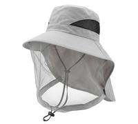 uinnossvc Midge Head Net Hat LightGray Nylon Mosquito Head Net with Hat