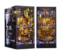 UINOFER Book Nook DIY Kit, Miniature Dollhouse Wooden House, Miniature Kit for Adults, 3D Wooden Puzzle Bookends, Wooden Model Kits for Adults, Teens for Building (Captain Aden Treasure)