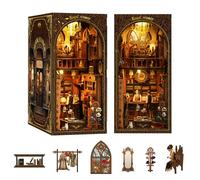 UINOFER Wooden Book Nook Kit, Miniature Dollhouse, 3D Puzzle Bookends, Model Kits for Adults and Teens (Royal Tailor)