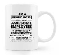 uinwk Best Boss Coffee Mug Gifts For Women Men， I Am A Proud Boss Coffee Mug, Best Leader Mentor Appreciation Gifts For Women Men 11oz