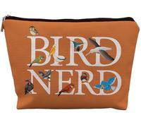 uinwk Bird Gifts for Bird Lovers Women, Bird Lover Gifts, Bird Watcher Gifts, Ornithologist Gift, Bird Nerd Makeup Cosmetic Bags for Women（Brown）