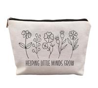 uinwk Funny Teacher Gifts,Teachers Appreciation Gifts,Teacher Makeup Bag,Teacher Gifts for Women,Helping Little Minds Grow,Best Teacher Gifts,Teacher Gifts,Teach Bag