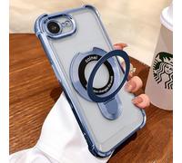 Uioeua Compatible with iPhone 16e Magsafe Case,Magnetic Ring Kickstand Stand and Military Grade Drop Protection for Silicone Four Corners Shockproof Case for iPhone 16e -Sky Blue