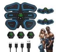 UIOF Ems Muscle Stimulator, ABS Trainer Muscle Stimulator, Abdominal Exercise Equipment, 6 Modes & 19 Intensities, ABS Workout Equipment, Stimulator Full Body/Arm/Hip/Leg Trainer for Men Women