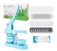 UIOK Badge Machine Kids, Blue Badge Making Kit 58 mm Badge Making Kit for Kids, Pin Maker Machine with 100pcs Button Parts & Circle Cutter, DIY Round Pin Maker Kit for DIY, Party and Gifts