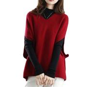 UIOKLMJH Sleeveless Knitting Tops for Women Solid Color Casual Daily Wear Loose V-Neck Knitting Waistcoat Wine RedValue One Size