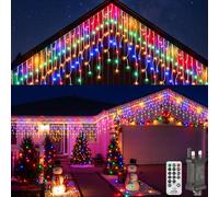 UIONVO Icicle Lights Outdoor Christmas Outside - 10M/32FT Multicolour Hanging House Xmas Lights Waterproof Connectable Mains Powered Decorations Light for Roof Indoor Window Garden