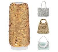 Uiopa 100g Sequin Yarn, Gold Polyester Glitter Yarn for Crocheting, Sequin Sparkly Crochet Thread for Crocheting Bags, Baskets, Keychain Charm, Home Decor, DIY Crafts