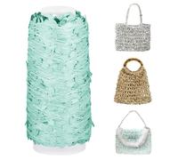 Uiopa 100g Sequin Yarn, Mint Green Polyester Glitter Yarn for Crocheting, Sequin Sparkly Crochet Thread for Crocheting Bags, Baskets, Keychain Charm, Home Decor, DIY Crafts