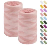 Uiopa 2 Pack Raffia Ribbon for Crochet, 2 x 100g/2 x 290m Straw Tape Flat Raffia Yarn, Paper Ribbon Yarn for Crocheting Bags, Hats, Baskets, DIY Crafts