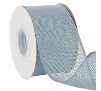 Uiopa Aqua Blue Burlap Ribbon 63mm x 18.2m Hessian Wired Ribbon Rustic Jute Ribbons for Wreaths, Bow Making, Gift Wrapping, Home Decor, DIY Crafts