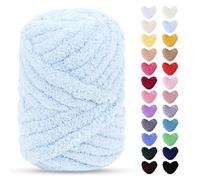 Uiopa Arm Knitting Yarn, 240g Jumbo Fluffy Chunky Yarn for Crochet, Hand Knitting Chunky Wool for Blankets, Cushions, Hats, Home Decor, DIY Crafts (Aqua Blue)