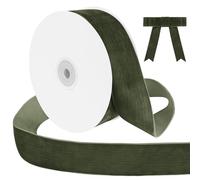 Uiopa Army Green Velvet Ribbon, 38mm x 9m Single Face Wrapping Ribbon, Vintage Velvet Ribbons for Gift Wrapping, Wreaths, Wedding, Party, Home Decor, DIY Crafts