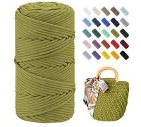 Uiopa Braided Macrame Cord 4mm x 150m Polyester Cord Thick Crochet Yarn Macrame Rope for Crocheting Bags/Baskets, Macrame Projects, Decoration, DIY Crafts (Fruit Green)