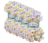 Uiopa Chunky Yarn for Hand Knitting, 4 x 100g Thick Loop Yarn Chunky Finger Knitting Wool, Chunky Wool Soft Yarn for Scarfs, Blankets, Hats, Home Decor, DIY Crafts (Colorful)