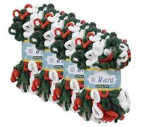 Uiopa Chunky Yarn for Hand Knitting, 4 x 100g Thick Loop Yarn Chunky Finger Knitting Wool, Chunky Wool Soft Yarn for Scarfs, Blankets, Hats, Home Decor, DIY Crafts (Christmas Color)