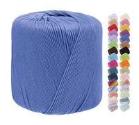 Uiopa Cotton Crochet Yarn 1mm x 125m, 8-Ply Cotton Yarn for Crochet, Hand Knitting Yarn Crochet Thread for Shawls, Hats, Doilies, Decoration, DIY Crafts (Blue)