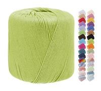 Uiopa Cotton Crochet Yarn 1mm x 125m, 8-Ply Cotton Yarn for Crochet, Hand Knitting Yarn Crochet Thread for Shawls, Hats, Doilies, Decoration, DIY Crafts (Grass Green)