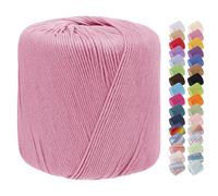 Uiopa Cotton Crochet Yarn 1mm x 125m, 8-Ply Cotton Yarn for Crochet, Hand Knitting Yarn Crochet Thread for Shawls, Hats, Doilies, Decoration, DIY Crafts (Pink)