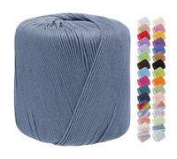 Uiopa Cotton Crochet Yarn 1mm x 125m, 8-Ply Cotton Yarn for Crochet, Hand Knitting Yarn Crochet Thread for Shawls, Hats, Doilies, Decoration, DIY Crafts (Grey-Blue)