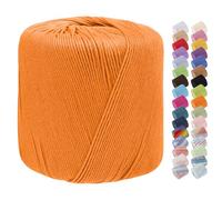 Uiopa Cotton Crochet Yarn 1mm x 125m, 8-Ply Cotton Yarn for Crochet, Hand Knitting Yarn Crochet Thread for Shawls, Hats, Doilies, Decoration, DIY Crafts (Orange)